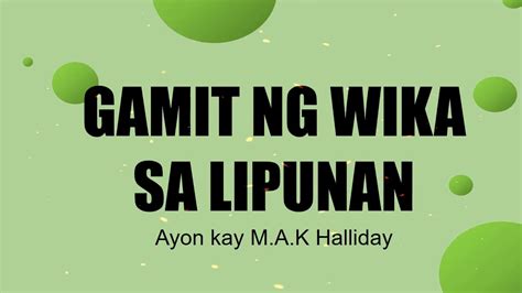 Gamit ng wika sa lipunan grade 11 filipino
